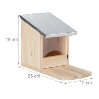 relaxdays Eichhörnchen-Futterhaus braun 12,0 x 25,0 x 18,0 cm