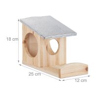 relaxdays Eichhörnchen-Futterhaus braun 12,0 x 25,0 x 18,0 cm