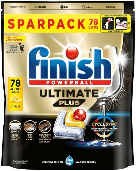 finish POWERBALL ULTIMATE PLUS Spülmaschinentabs 78 St.