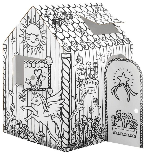 Bankers Box Ausmalbild weiß Spielhaus Einhorn, 1 St.
