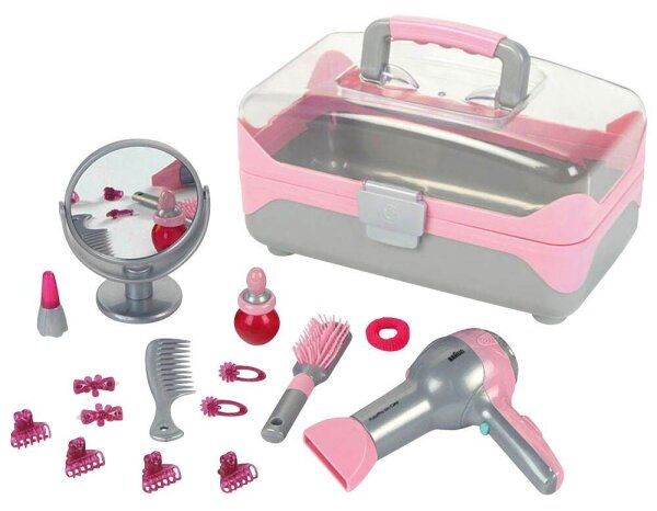 klein Spielzeug-Frisierkoffer 5862 grau, pink