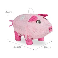 relaxdays Piñata rosa/pink Schwein, 1 St.
