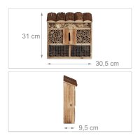 relaxdays Insektenhotel braun 30,5 x 9,5 x 31,0 cm