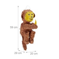 relaxdays Piñata braun/gelb Affe, 1 St.