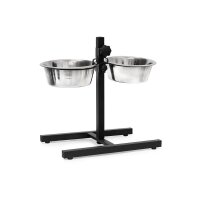 relaxdays Futterstation Hunde/Katzen silber 46,0 x 27,0 x...