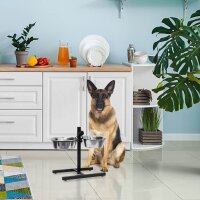 relaxdays Futterstation Hunde/Katzen silber 46,0 x 27,0 x 42,0 cm