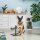 relaxdays Futterstation Hunde/Katzen silber 46,0 x 27,0 x 42,0 cm