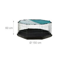 relaxdays Freilaufgehege silber 60,0 cm