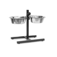 relaxdays Futterstation Hunde/Katzen silber 53,0 x 26,0 x...