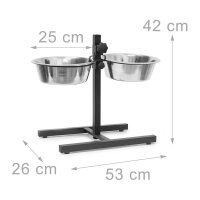 relaxdays Futterstation Hunde/Katzen silber 53,0 x 26,0 x...