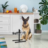 relaxdays Futterstation Hunde/Katzen silber 53,0 x 26,0 x 42,0 cm