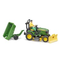 bruder John Deere Sitzrasenmäher mit Anhänger...