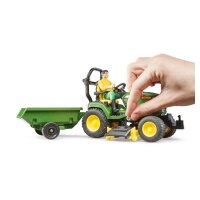 bruder John Deere Sitzrasenmäher mit Anhänger 62104 Spielzeugauto