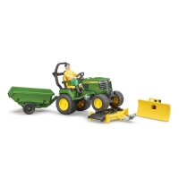 bruder John Deere Sitzrasenmäher mit Anhänger 62104 Spielzeugauto