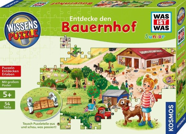 KOSMOS Wissenspuzzle: WAS IST WAS junior - Entdecke den Bauernhof Lernspielzeug