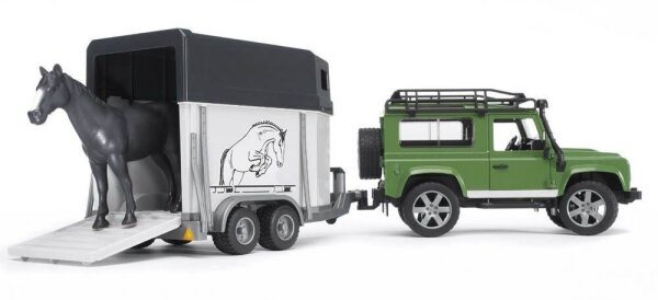 bruder Land Rover Defender mit Pferdeanhänger 2592 Spielzeugauto