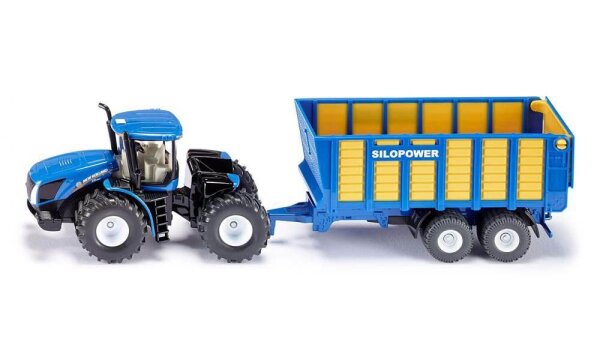 siku New Holland Traktor mit Silagewagen 1947 Spielzeugauto