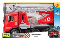 LENA Worxx Feuerwehr Leiterwagen Mercedes Benz Arocs 4615 Spielzeugauto