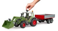 bruder Fendt Vario 211 Traktor mit Frontlader und Bordwandanhänger 02182 Spielzeugauto