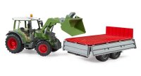 bruder Fendt Vario 211 Traktor mit Frontlader und Bordwandanhänger 02182 Spielzeugauto