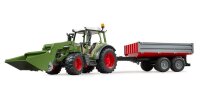 bruder Fendt Vario 211 Traktor mit Frontlader und Bordwandanhänger 02182 Spielzeugauto