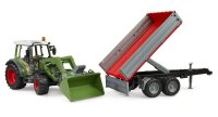 bruder Fendt Vario 211 Traktor mit Frontlader und Bordwandanhänger 02182 Spielzeugauto