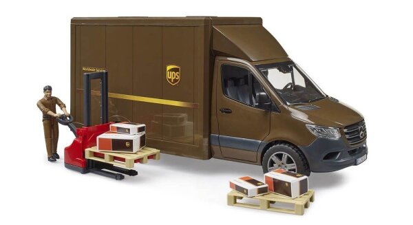 bruder MB Sprinter UPS mit Fahrer und Zubehör 02678 Spielzeugauto