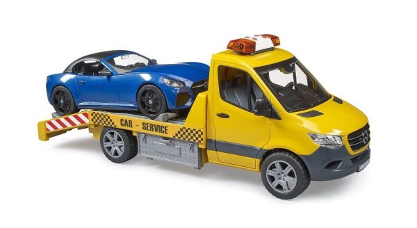 bruder MB Sprinter Autotransporter mit Light & Sound Modul und Roadster 02675 Spielzeugauto