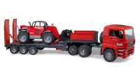 bruder MAN TGA Tieflader mit Manitou Teleskoplader 02774...