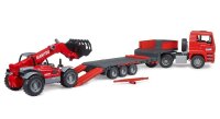 bruder MAN TGA Tieflader mit Manitou Teleskoplader 02774 Spielzeugauto