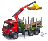 bruder MB Arocs Holztransport LKW mit Ladekran, Greifer...