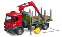 bruder MB Arocs Holztransport LKW mit Ladekran, Greifer und 3 Baumstämmen 03669 Spielzeugauto