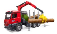 bruder MB Arocs Holztransport LKW mit Ladekran, Greifer und 3 Baumstämmen 03669 Spielzeugauto