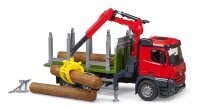 bruder MB Arocs Holztransport LKW mit Ladekran, Greifer und 3 Baumstämmen 03669 Spielzeugauto
