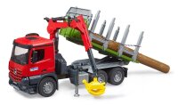 bruder MB Arocs Holztransport LKW mit Ladekran, Greifer und 3 Baumstämmen 03669 Spielzeugauto