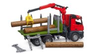 bruder MB Arocs Holztransport LKW mit Ladekran, Greifer und 3 Baumstämmen 03669 Spielzeugauto