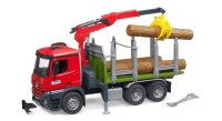 bruder MB Arocs Holztransport LKW mit Ladekran, Greifer und 3 Baumstämmen 03669 Spielzeugauto
