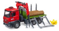bruder MB Arocs Holztransport LKW mit Ladekran, Greifer und 3 Baumstämmen 03669 Spielzeugauto