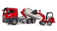 bruder MAN TGS LKW mit Abrollcontainer + Schäffer Hoflader 2630 03767 Spielzeugauto