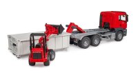 bruder MAN TGS LKW mit Abrollcontainer + Schäffer Hoflader 2630 03767 Spielzeugauto