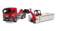 bruder MAN TGS LKW mit Abrollcontainer + Schäffer Hoflader 2630 03767 Spielzeugauto