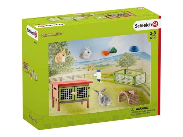 Schleich® Farm World 42420 Kaninchenstall Spielfiguren-Set