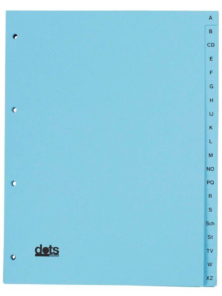 dots Ordnerregister Vollformat A-Z blau 20-teilig, 5 Satz