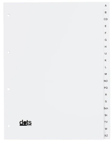 dots Ordnerregister DIN A4 Vollformat A-Z weiß...