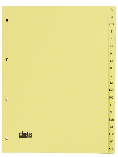 dots Ordnerregister Vollformat A-Z gelb 20-teilig, 5 Satz
