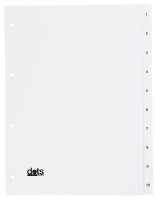 dots Ordnerregister DIN A4 Vollformat 1-10 weiß...