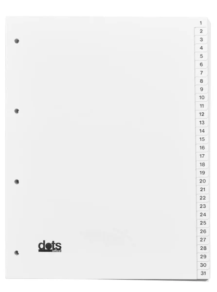 dots Ordnerregister DIN A4 Vollformat 1-31 weiß...