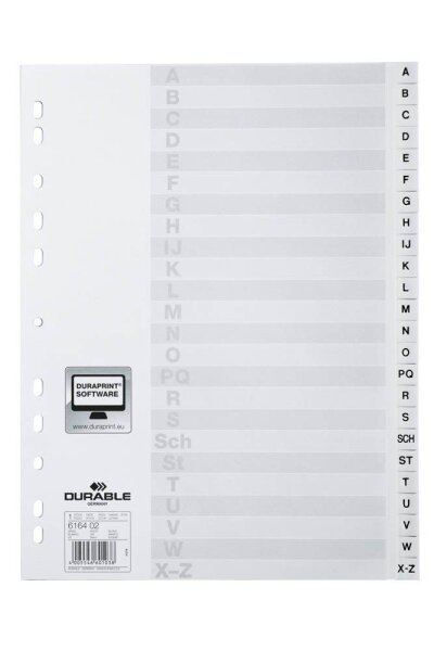 DURABLE Ordnerregister Vollformat A-Z weiß 24-teilig, 1 Satz
