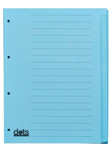 dots Ordnerregister Vollformat blanko blau 20-teilig, 5 Satz