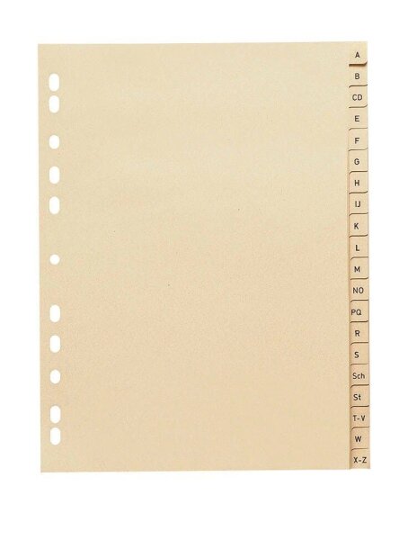 Ordnerregister DIN A4 Vollformat A-Z chamois 20-teilig, 10 Satz